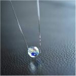 Square Cube S925 Silver Water Drop Star Crystal Necklace - Image 2
