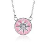 Women 925 Sterling Silver Enamels Pendant Clavicle Necklace Jewelry