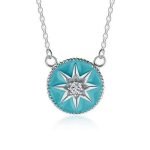 Women 925 Sterling Silver Enamels Pendant Clavicle Necklace Jewelry - Image 2