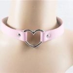 1CM Width Punk Gothic Metal Heart Leather Choker Collar Necklace Only for Wholesale - Image 2