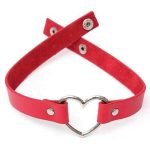 1CM Width Punk Gothic Metal Heart Leather Choker Collar Necklace Only for Wholesale - Image 4