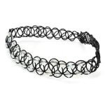 Choker Punk Stretch Tattoo Crystal Rhinestone Choker Necklace Elastic - Image 6