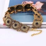 Vintage Carved Flower Turquoise Choker Necklace - Image 3