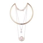 Zircon Gold Collar Chain Multilayer Pendant Necklace For Women - Image 3