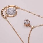 Zircon Gold Collar Chain Multilayer Pendant Necklace For Women - Image 4