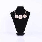Pink Crystal Flower Pendant Necklace For Women - Image 4