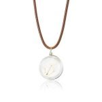 Lovely Dried Flowers Crystal Ball Pendant Wax Rope Clavicle Necklaces - Image 2