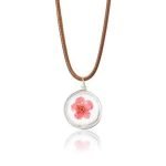 Lovely Dried Flowers Crystal Ball Pendant Wax Rope Clavicle Necklaces - Image 3