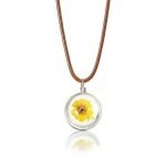Lovely Dried Flowers Crystal Ball Pendant Wax Rope Clavicle Necklaces - Image 4