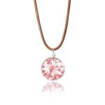 Lovely Dried Flowers Crystal Ball Pendant Wax Rope Clavicle Necklaces - Image 5