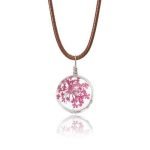 Lovely Dried Flowers Crystal Ball Pendant Wax Rope Clavicle Necklaces - Image 6