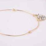 Trendy Balancing Style Dangle Crystal Flower Delicate Pandent Rhinestone Gold Necklace for Women - Image 4