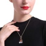Trendy Balancing Style Pandent Alloy U-shaped Lock Rhinestone Necklace Gift for Women - Image 2