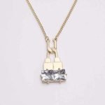 Trendy Balancing Style Pandent Alloy U-shaped Lock Rhinestone Necklace Gift for Women - Image 3