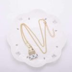 Trendy Balancing Style Pandent Alloy U-shaped Lock Rhinestone Necklace Gift for Women - Image 6
