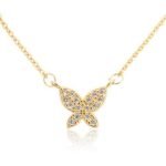 S925 Silver Micro Rhinestone All-match Butterfly Clavicle Necklace - Image 2
