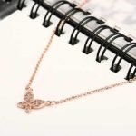 S925 Silver Micro Rhinestone All-match Butterfly Clavicle Necklace - Image 4