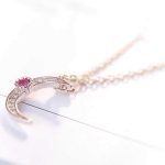 Vintage Necklace Rhinestone Crystal Alloy Star Moon Necklace - Image 3