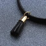 Leather Belt Short Collar Cord Tassel Collar Necklaces - Image 3