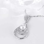 Sweet Pearl Rhinestone Water Drop Necklace Gift For Women - Image 3