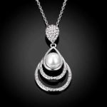 Sweet Pearl Rhinestone Water Drop Necklace Gift For Women - Image 4