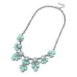 Cyan Stylish Collar Necklace Resin Drop Shape Flower Crystal Fresh Summer Item - Image 3