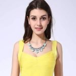 Cyan Stylish Collar Necklace Resin Drop Shape Flower Crystal Fresh Summer Item - Image 4