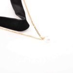 Trendy Multicolor Velvet Artificial Pearl Choker Women Necklaces - Image 3
