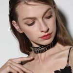 Trendy Velvet Multicolor Fish Bone V Rhinestones Women Choker Necklace - Image 2