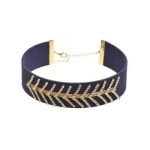 Trendy Velvet Multicolor Fish Bone V Rhinestones Women Choker Necklace - Image 6