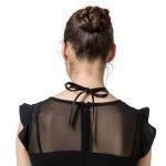 Pearl Rhinestone Flower Pendant Black Lace Long Necklace Elegant for Women Clothing Accessories - Image 6