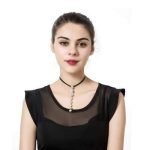 Shiny Eight Rhinestones Long Pendant Punk Black Choker Leather Clavicle Elegant Necklace for Women - Image 6