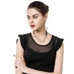 Elegant Shiny Rhinestone Leaves Pendant Adjustable Lace Long Necklace Jewelry for Women - Image 5