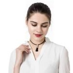 Punk Necklace Shiny Rhinestone Tassel Pendant Black Choker Fashion Women Jewelry Cool Gift