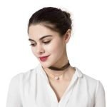 Women's Elegant Pearl Pendant Double Layer Lace Choker Simple Style Punk Necklace - Image 5