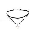 Women's Punk Necklace Two Layers Crown Shape Pearl Pendant Sparkling Rhinestone Black Choker - Image 6