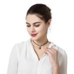 Punk Women Jewelry Tassel Pendant Shiny Rhinestone Black Choker Clavicle Necklace - Image 5