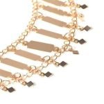 Women's Punk Metal Chain Geometric Copper Sequins Tassel Necklace - Image 2