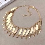 Women's Punk Metal Chain Geometric Copper Sequins Tassel Necklace - Image 4