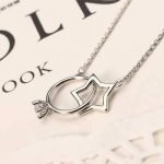 Platinum Plated Sweet Wedding Ring and Five-pointed Star Interlinked Pendant Necklace for Women - Image 6