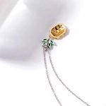 Fashion Shiny Yellow and Pink Zircon Pineapple Pendant Cute Necklace Jewelry for Women - Image 3