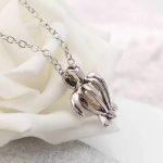 Retro Pearl Necklace Fashion Silver Color Hollow Openable Turtle Can Open Pendant Women Jewelry - Image 4