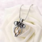 Retro Pearl Necklace Cute Bowknot Butterfly Charm Openable Hollow Ball Pendant Chain Women Jewelry - Image 4