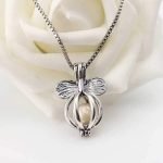 Retro Pearl Necklace Cute Bowknot Butterfly Charm Openable Hollow Ball Pendant Chain Women Jewelry - Image 5