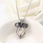 Retro Pearl Necklace Cute Bowknot Butterfly Charm Openable Hollow Ball Pendant Chain Women Jewelry - Image 6