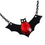 Gothic Black Lace Choker Red Heart Drop Zircon Necklace Halloween Jewelry - Image 3