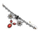 Vintage Lace Skull Head Choker Crystal Spider Web Necklace Halloween Party Accessories - Image 2