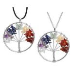 Trendy Multicolor Tree of Life Pendant Necklace Christmas Gift for Women - Image 2