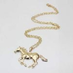 Trendy Silver Gold Color Horse Pendant Necklace Sweater Chain for Women - Image 2