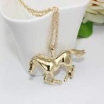 Trendy Silver Gold Color Horse Pendant Necklace Sweater Chain for Women - Image 4